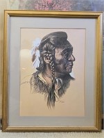 Framed print of an native American