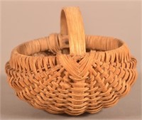 PA Woven Oak Splint Melon-Form Berry Basket.