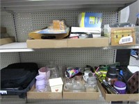 Outlet covers, trays, towel bar, glassware.