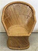 Wicker & Bamboo Rattan Thrown Style Chair