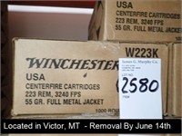 CASE OF (1,000) ROUNDS OF WINCHESTER 223 REM 55