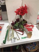 Christmas flowers and wreath hangers