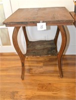 Vintage Wooden Lamp Table 29" Tall - top is 24" X