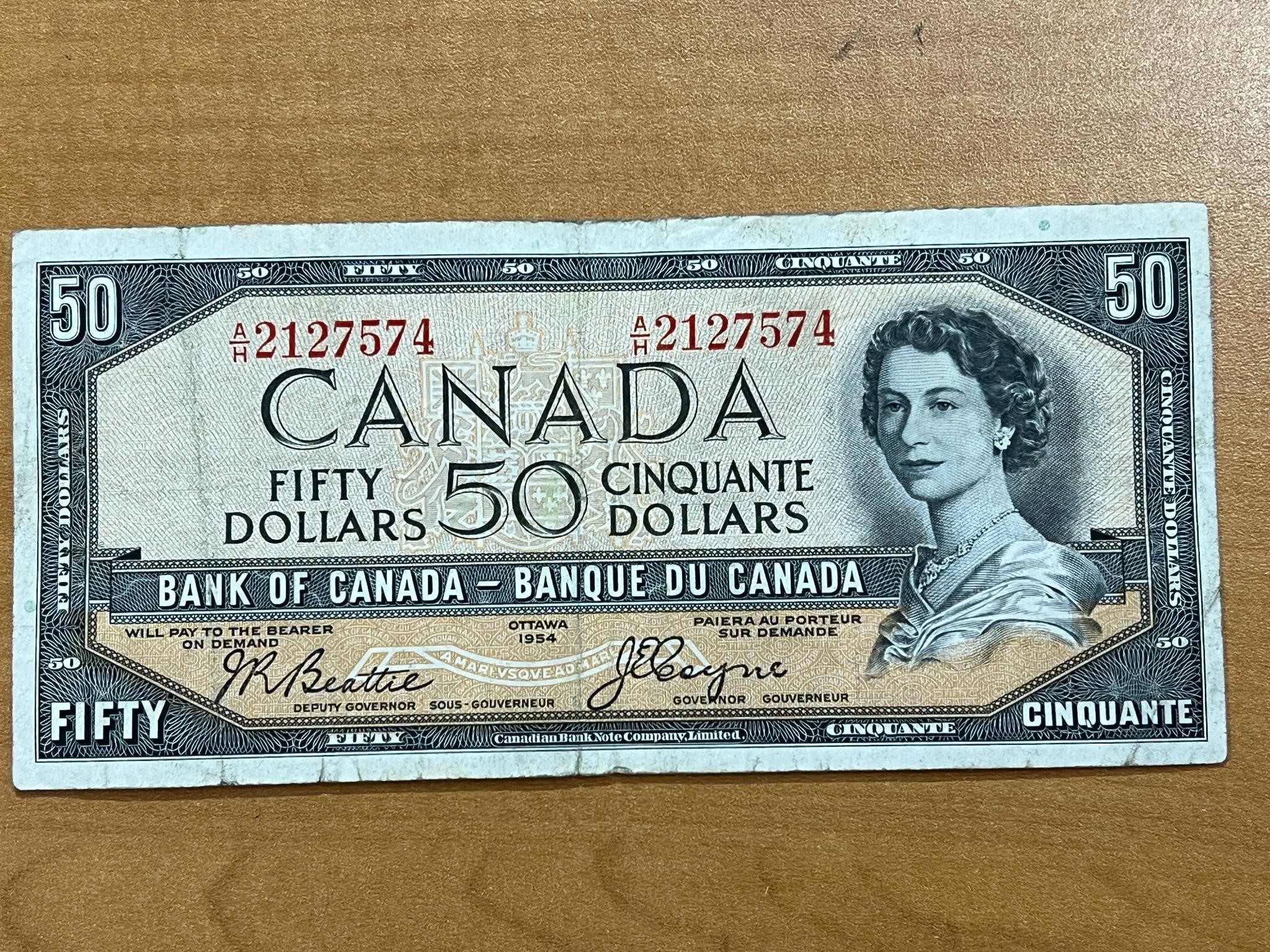 1954 Cdn $50 Devil's Hair Bank Note