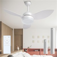 ROMASS Ceiling Fans with Lights and Remote, LED O