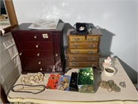 Assorted Lot of Jewelry and Jewelry Boxes