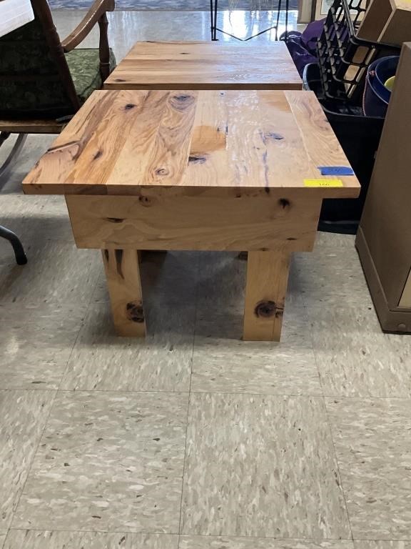 2 Hickory End Tables 24x23x19 Very Heavy