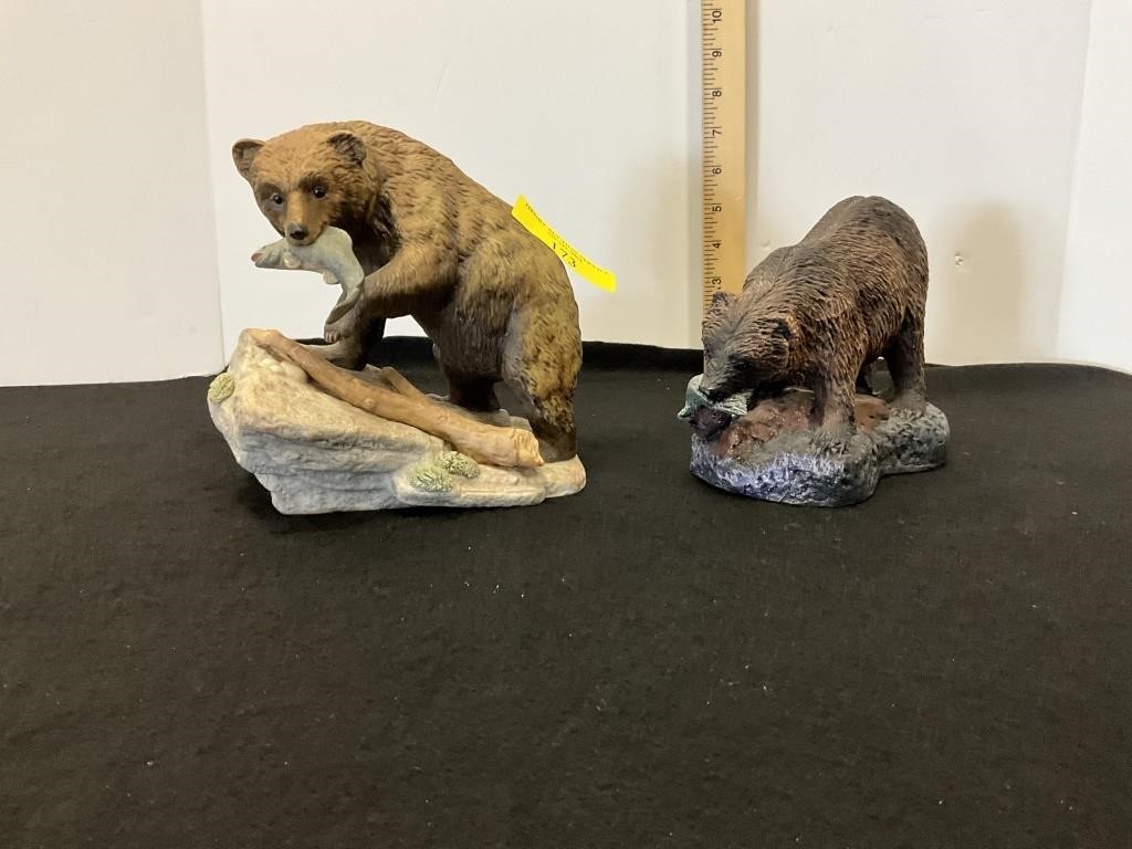 2 Bear statues, one home interiors