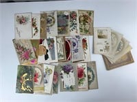 Vintage greeting well wishes postcards