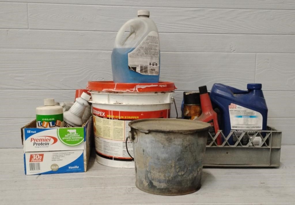 Assortment of Chemicals and Shop Items