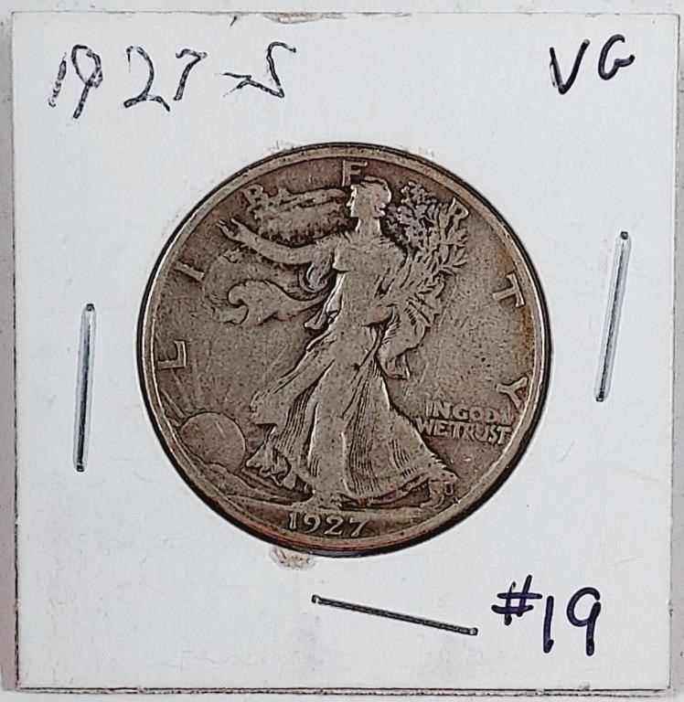 1927-S  Walking Liberty Half Dollar   VG