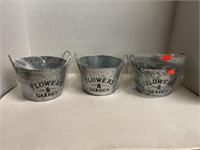 3 ct. - Brand New Decorative Metal Buckets