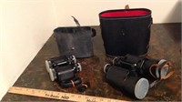 Two sets of binoculars with cases