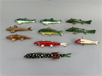 10 Vintage Fish Spearing Decoys