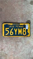 1956 Pennsylvania License Plate