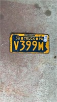 1956 Pennsylvania Truck License Plate