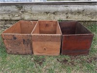 3 Vintage Wood Fruit Crates