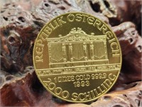 1oz .999 Fine Gold Wiener Philharmoniker Coin 1993