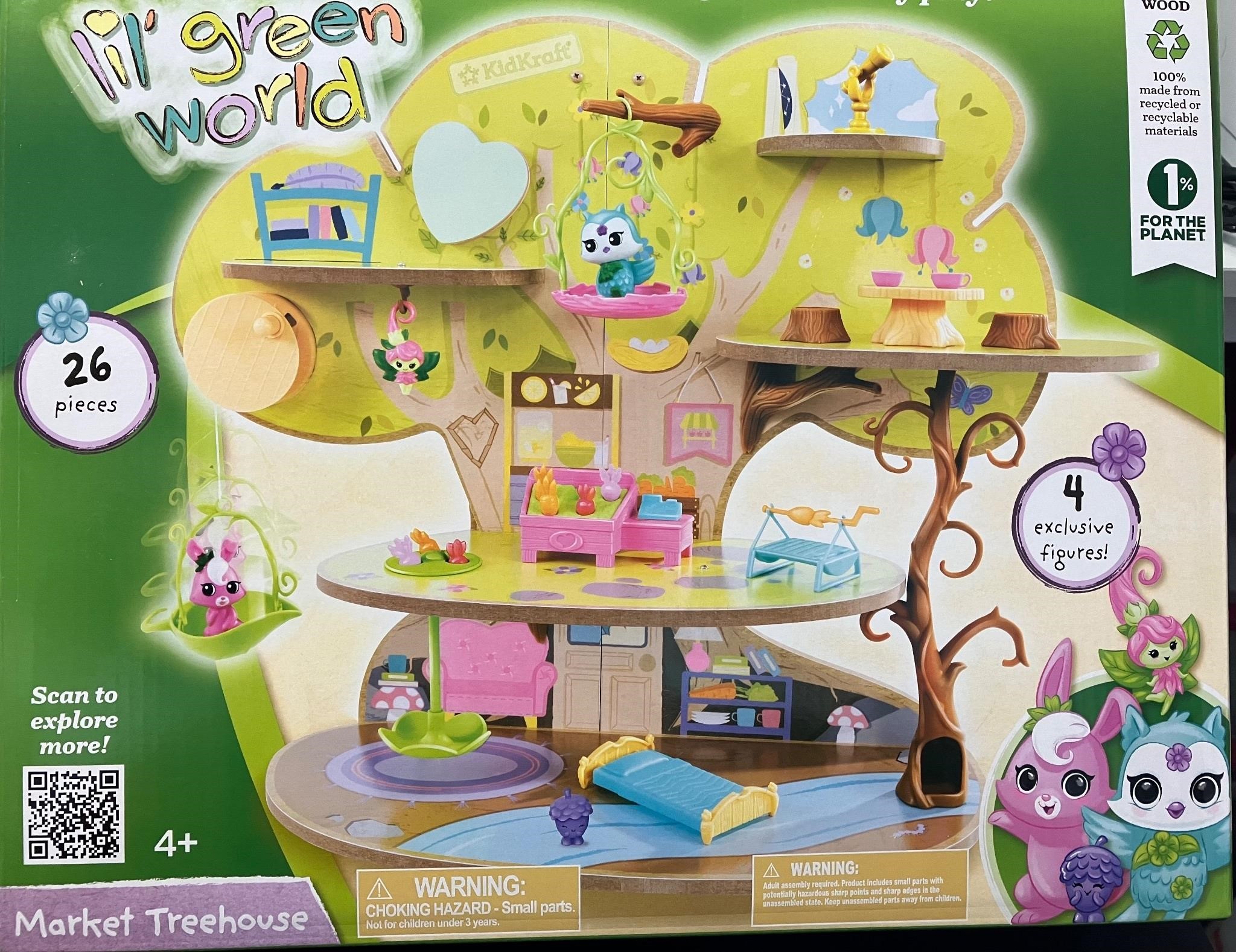 Lil green world wooden treehouse