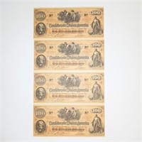4 $100 CSA Facsimile Notes Nov 20 1864