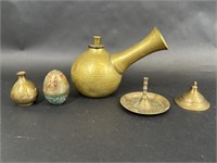 Carved Brass Hookah Pot, Brass Trinkets