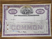 ACF industries Inc stock certificate