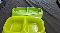 Lot of 2 Double Bowls
