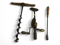 Antique Tools Hand Auger, Shoulder Brace Drill