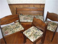 Sears and Roebuck Pine Chairs (3) and Bench