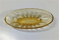 Vintage Oval Amber Glass Relish Bowl