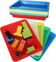 Pack Plastic Trays  11 x 8 inch  Multicolor