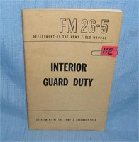 Interior Guard Duty Dept of the Army dated 1950