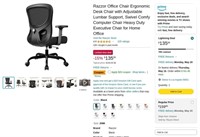 B408  Razzor Ergonomic Office Chair, Black 2088