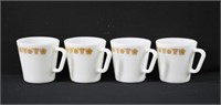 4pc Vintage 'Butterfly Gold' Pyrex Coffee Mugs