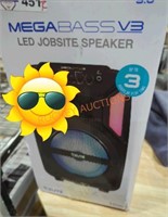 Mega bass v3 led jobsite speaker