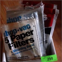 SHOP VAC FILTERS & SLEEVE, VACUUM CLEANER BAGS