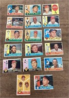 17 1960 Topps baseball cards