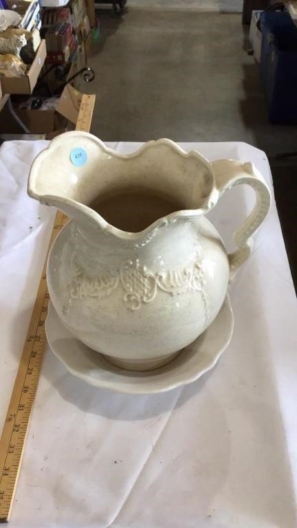 Decorative large pitcher with bowl