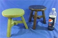 Child-sized three-legged stool 8 " round 9" h