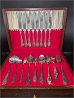 49 Pc. 1881 Rogers Flatware w/ Storage Chest