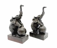 Pair of 8" Cast Iron Elephant Bookends