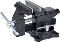 Bench Vise  4-1/2 Jaw Width with Swivel Base  Gray