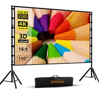 Projector Screen and Stand,Towond 150 inch Indoor