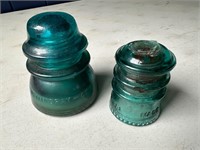 Pair of Vintage Glass Insulators