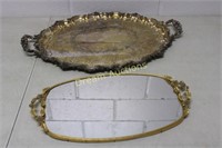 Silver Plate Tray & Vintage Tray with mirror