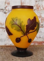 Vintage glass vase, Camed glass, c. 1980's, VG