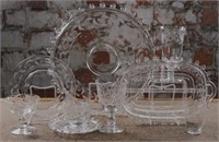 Vintage Heisey crystal dish set, Lariet blank