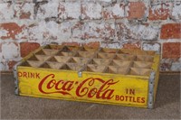 Antique bottle crate, Coca-Cola painted wooden 24