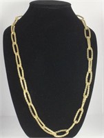 LONG CHAIN IN GOLD TONE WOVEN ROPE LINKS