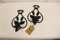 2pc Black Wall Candle Holder